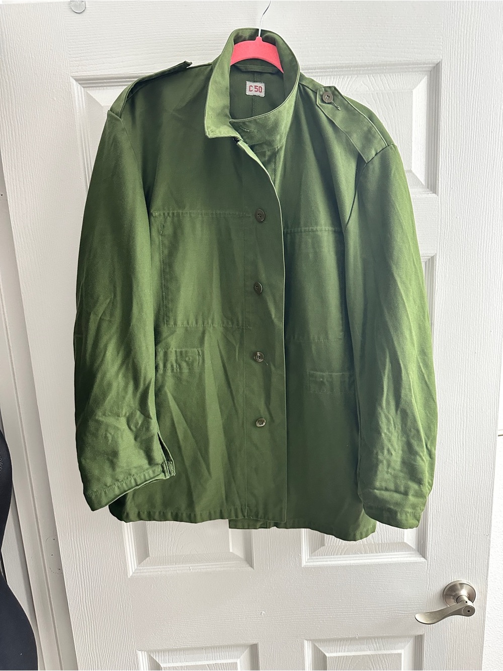 Military-Style Olive Utility Jacket
